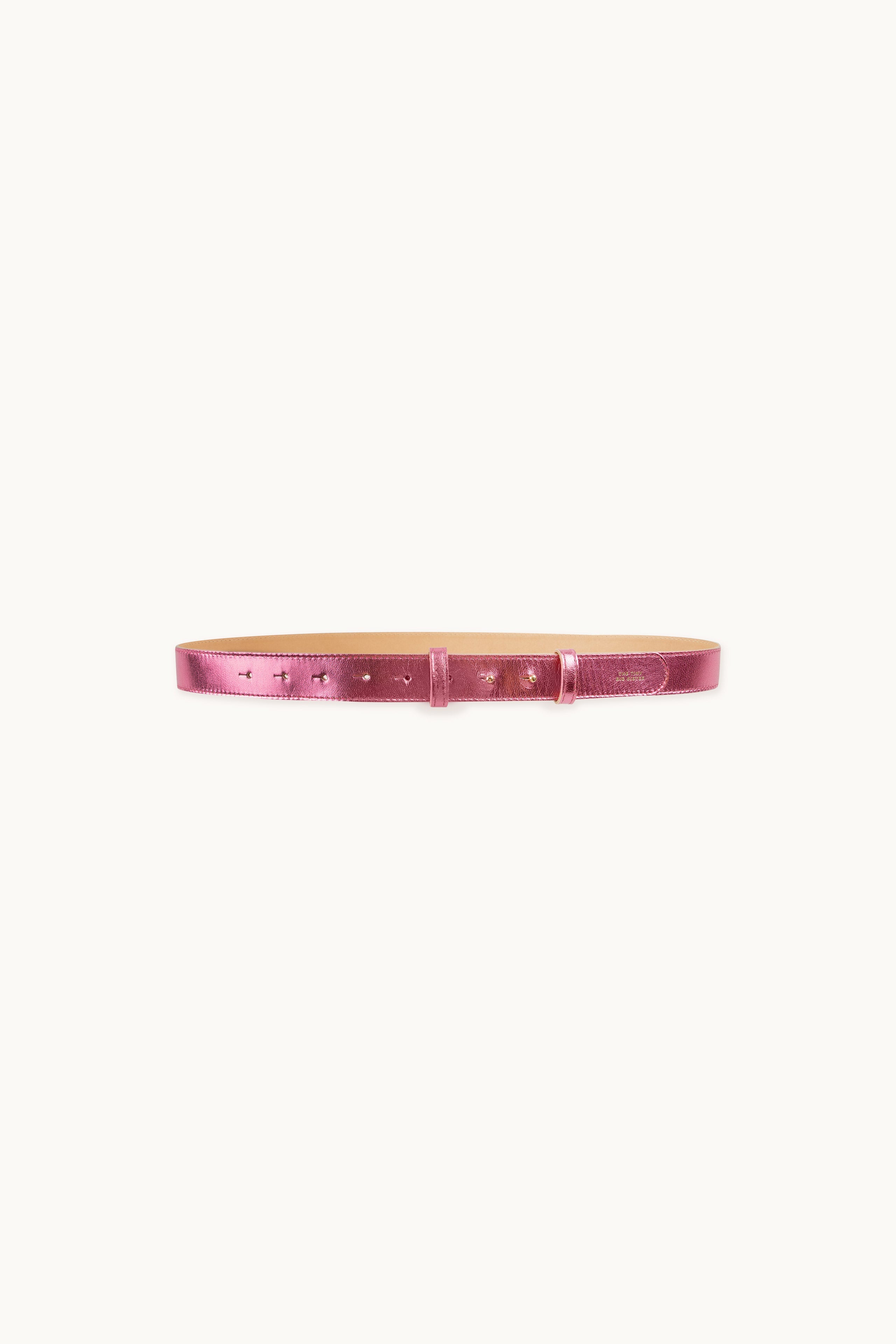 Cecile Shine Leather Belt dark pink