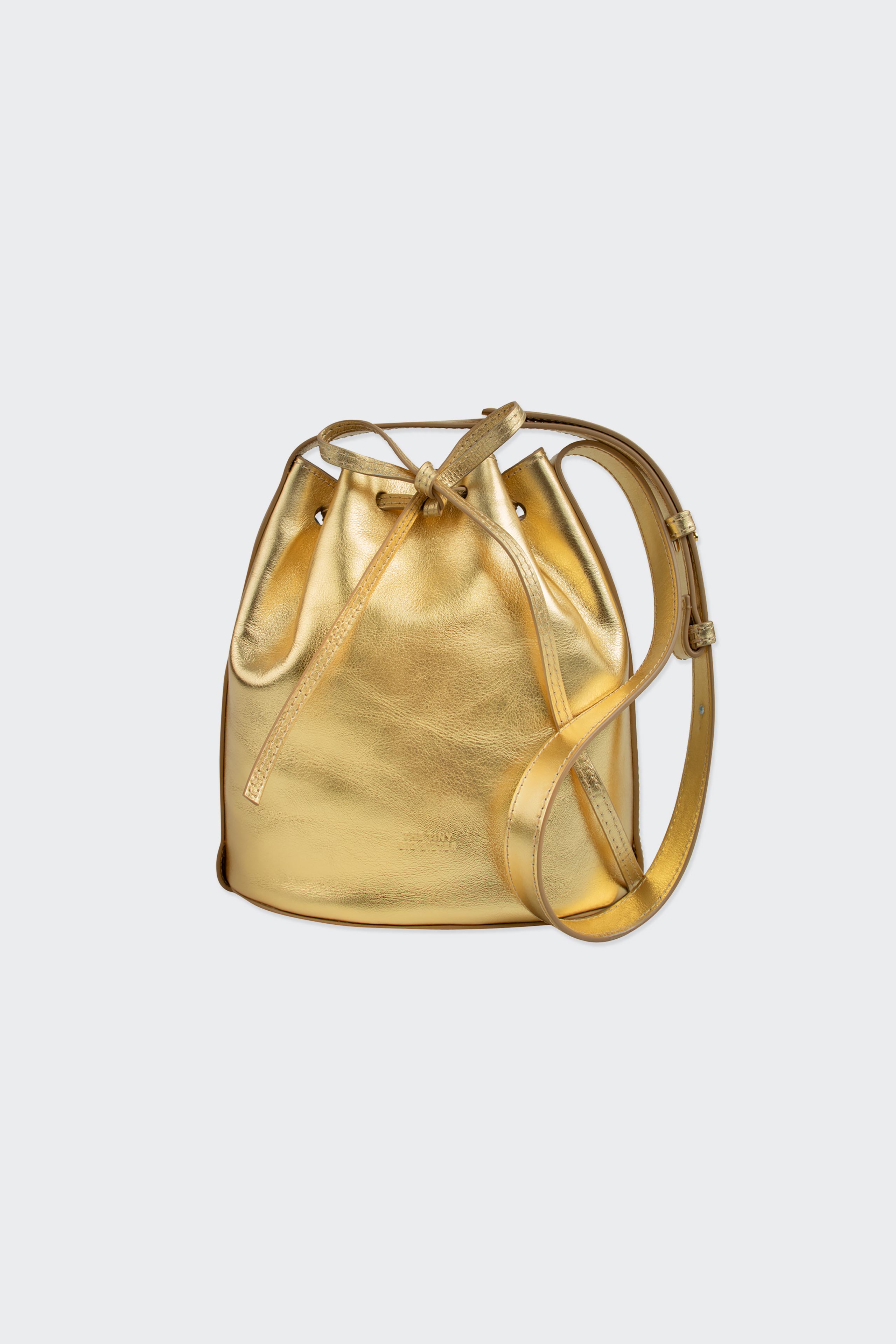 Anne Leather Small Bucket Bag gold