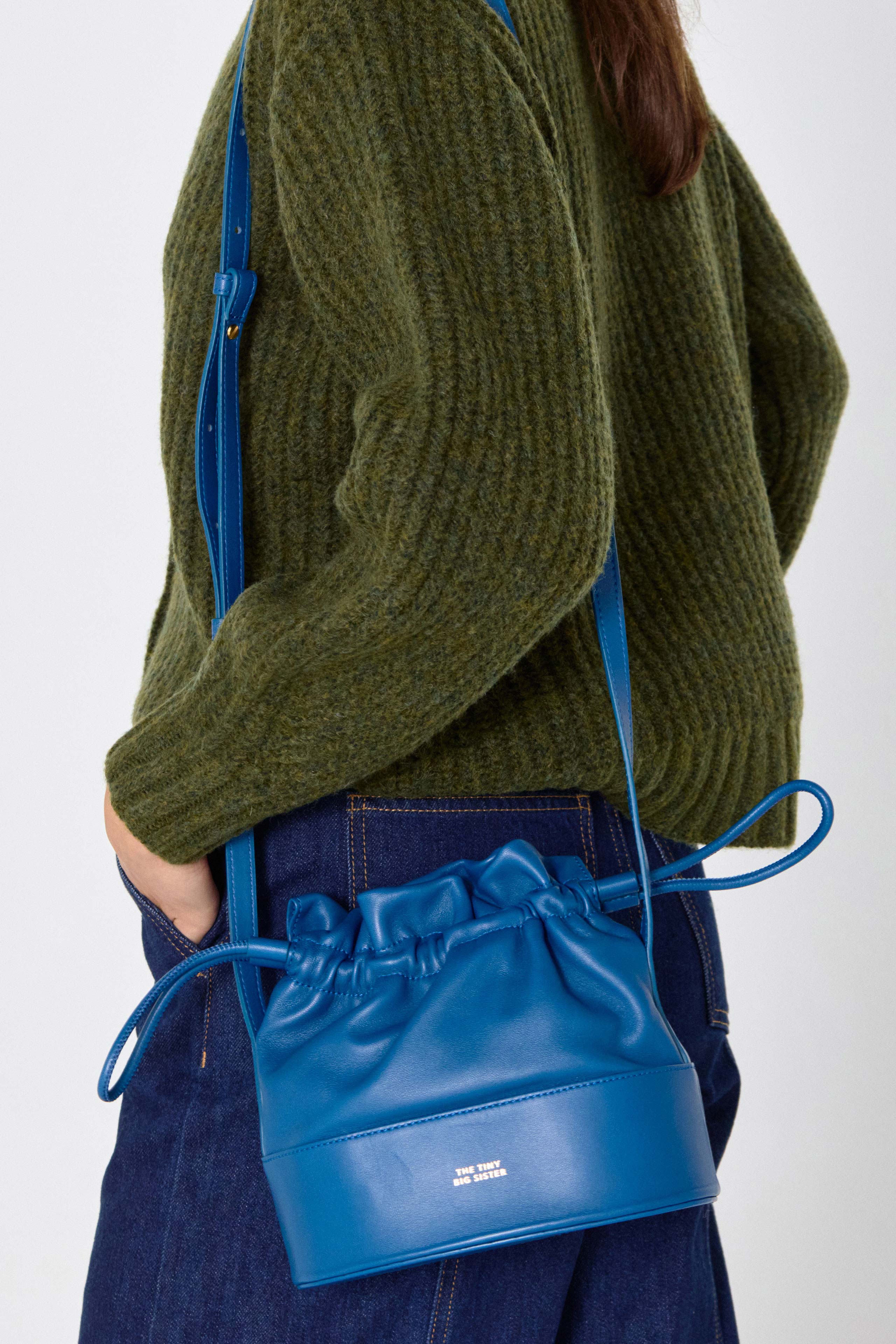 Bolso de piel costi light navy