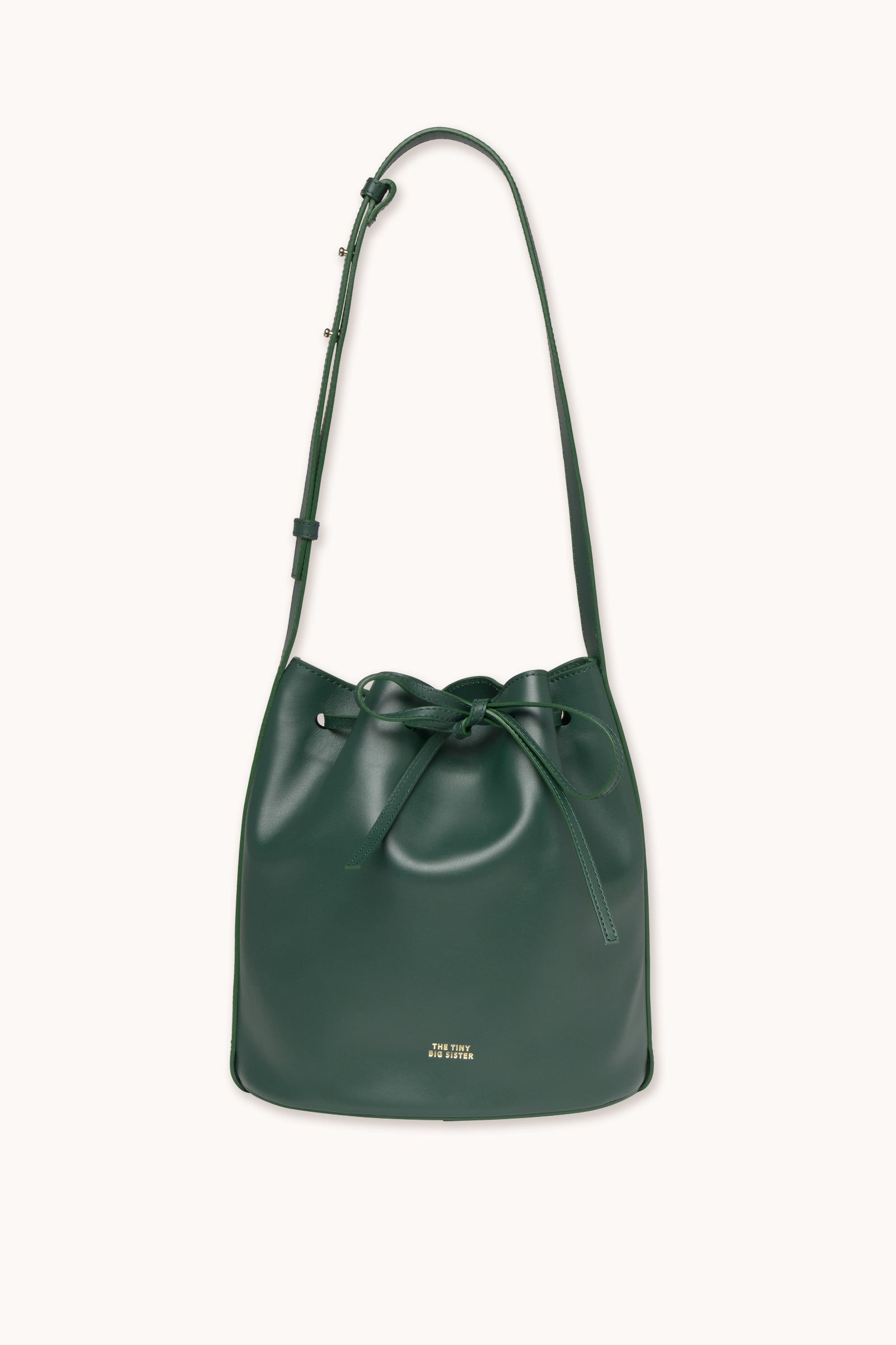 BOLSO BUCKET PIEL ANNE bottle green