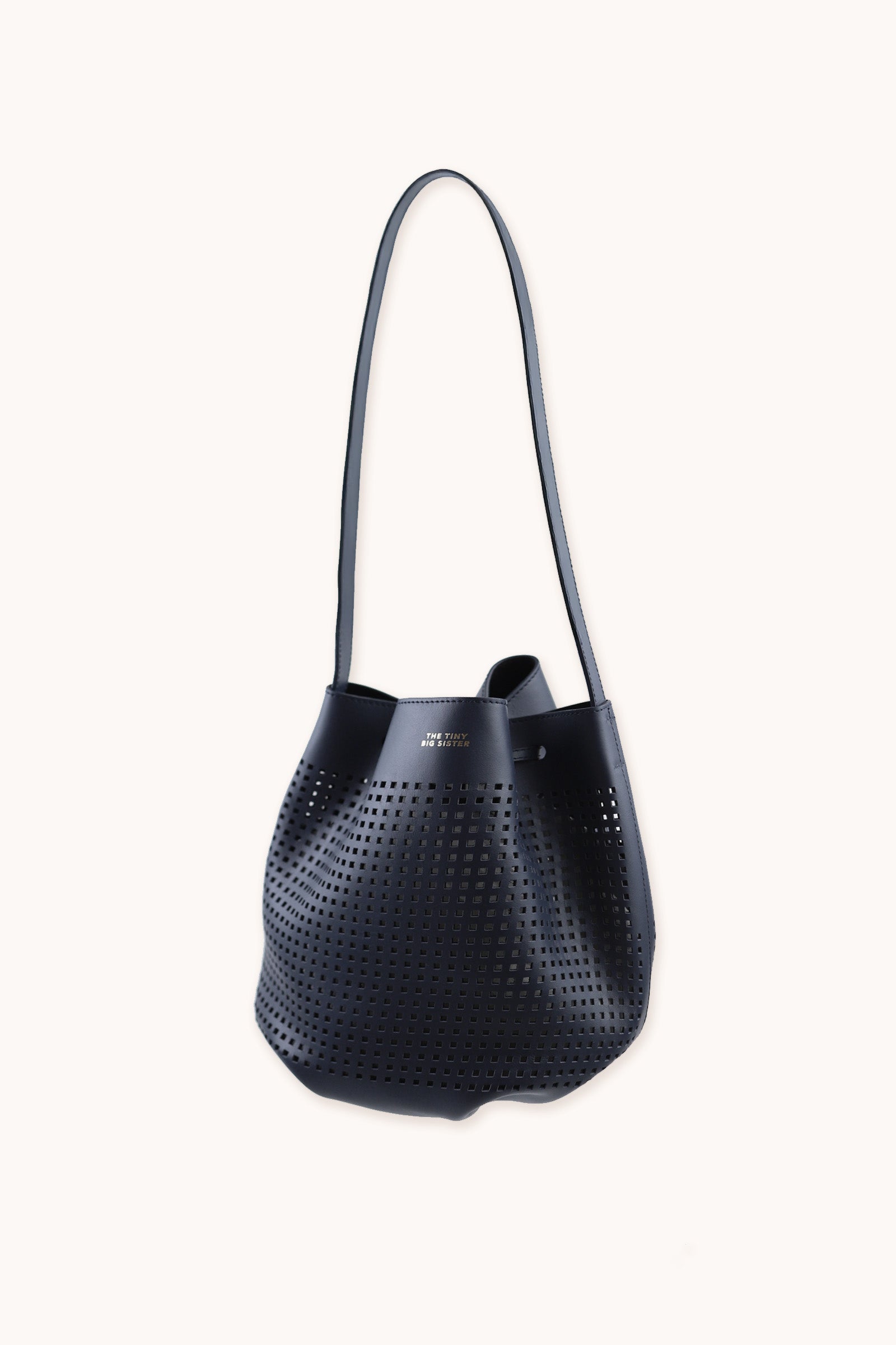 AUGUSTA PERFORATED LEATHER BAG navy